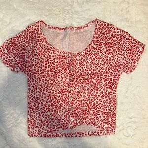 SHEIN pink and white leopard print